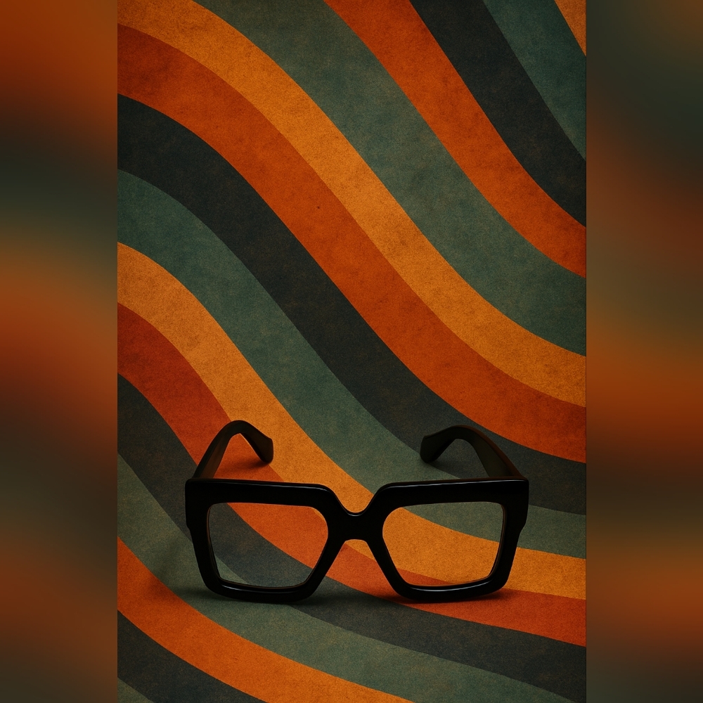 Oversized Black Square Eyeglasses – Bold Retro Statement Frames